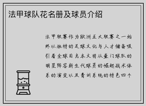法甲球队花名册及球员介绍